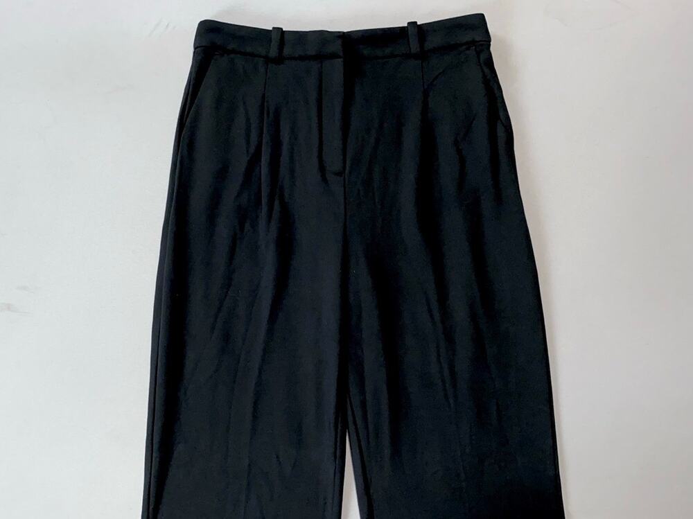 J Crew BX581 Women's Pleated Wide Leg Ponte Knit Pants, Trousers in Black. 10.